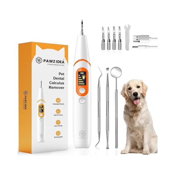 Rechargeable Dog Teeth Cleaning Kit with Large LED Display and 5 Cleaning Modes