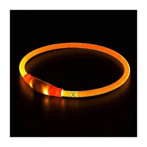 Rechargeable LED Dog Collar for Small Medium Large Dogs Orange