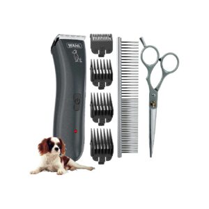 Rechargeable Pet Clipper with Rinseable Stainless Steel Blades and Guide Combs