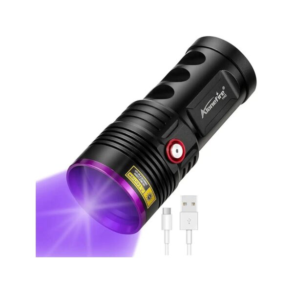 Rechargeable UV Flashlight with 3PCS 365NM UV LED Source and 36W Power Consumption