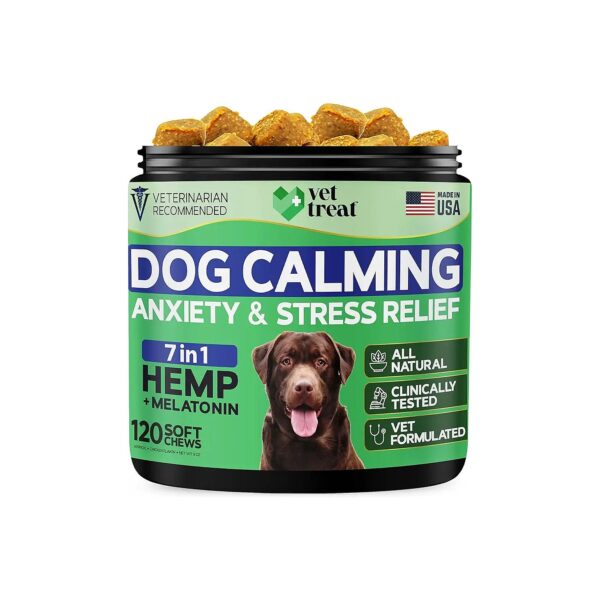 Recommended Dog Calming Chews with 1mg of Melatonin and Cold-Pressed Hemp Oil