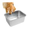 Rectangular Stainless Steel Dog Food Bowl for Large and Giant Breeds Multiple Pets