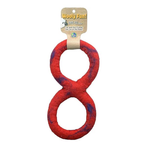 Red 8-Inch Handmade Wool Interactive Dog Toy