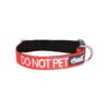 Red Adjustable Neoprene Dog Collar with Embroidered Wording for Caution and Prevention