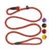 Red Adjustable Slip Lead Dog Leash with Nylon Rope for Small Medium Dogs