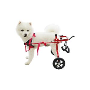 Red Aluminum Adjustable Dog Wheelchair for Back Legs with Hind Leg Mobility Issues