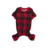 Red Black Buffalo Plaid Dog Pajamas for Medium-Sized Dogs 21-26lbs