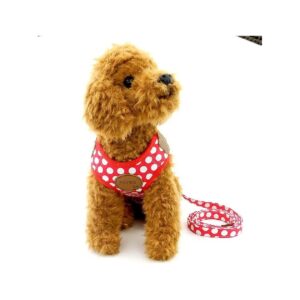 Red Camo Mesh Padded No Pull Small Dog Harness Vest Leash Set for Puppy