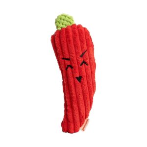 Red Chili Color Squeaky Plush Toy with Compact Design for Small to Medium Dog Owners