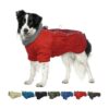 Red Christmas Dog Clothes Waterproof Snow Suit with Fleece Lining and Reflective Accents