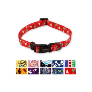 Red Christmas Dog Collar with Adjustable Soft Comfortable Design for Puppies of All Sizes