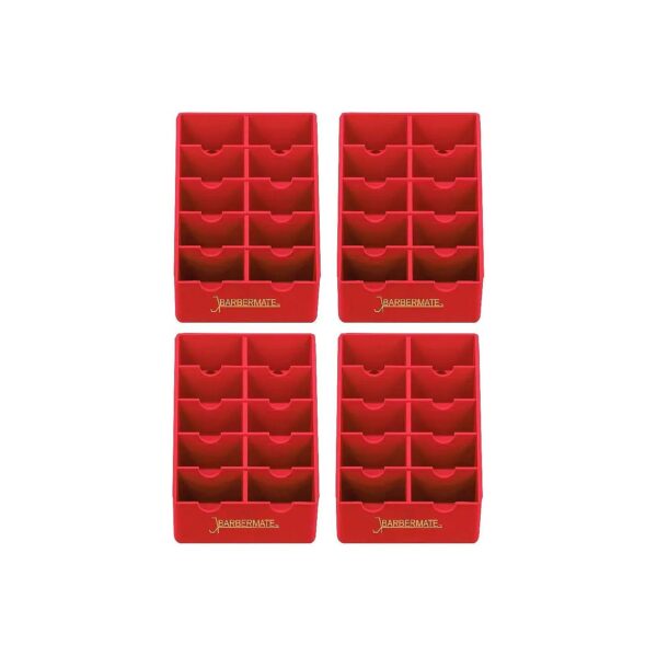 Red Clipper Blade Storage Tray for 10 Blades with Mounting Hardware