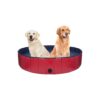 Red Collapsible Kiddie Pool for Kids and Dogs, 55 x 12 x 12 Inches,