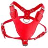 Red Color Soft Leather Dog Harness for Large Pitbull Mastiff Boxer Breeds Adjustable