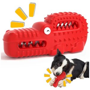 Red-Crocodile Alligator Rubber Dog Toys for Aggressive Chewers