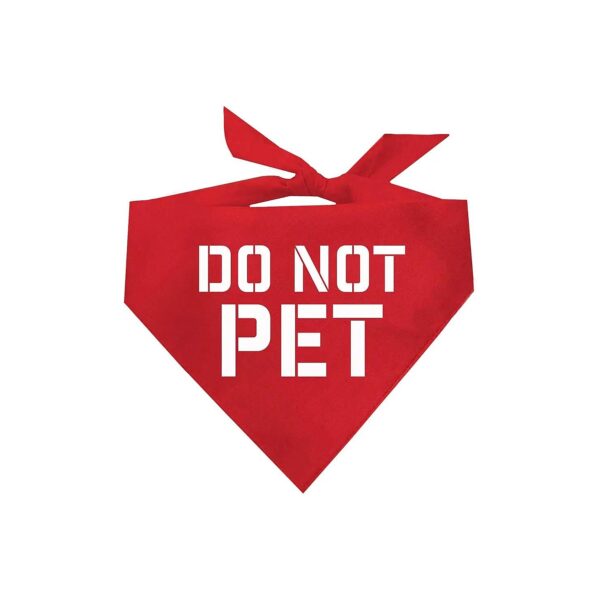 Red Do Not Pet Dog Bandana for the Discerning Dog Owner with Adjustable Neck