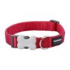 Red Dog Collar, Adjustable Nylon, 20mm Wide, Comfortable and Durable Design