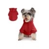 Red Dog Hoodie for Small Dogs Girl Boy with Hood and Pockets