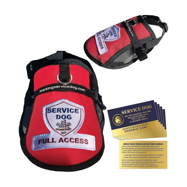 Red Dog Vest with Federal Law Rights Information and Adjustable Chest Strap