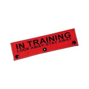 Red Dogs Leash Sleeve WITH "IN TRAINING LOOK AWAYSTAY AWAY" Funny Dog Accessories