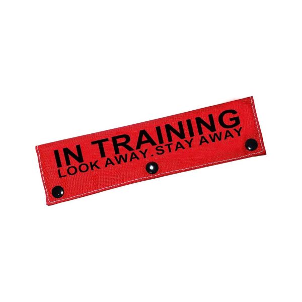 Red Dogs Leash Sleeve WITH "IN TRAINING LOOK AWAYSTAY AWAY" Funny Dog Accessories