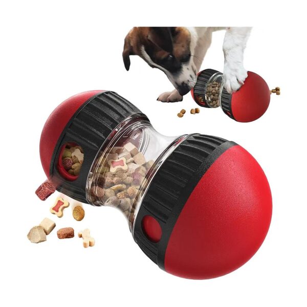 Red Durable Dog Interactive Puzzle Toy for Slow Feeding and Treat Dispensing