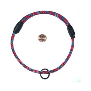 Red Fiesta Medium Size ID Collar for Dogs Thin 5mm Rope