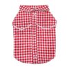 Red Gingham Dog Collared Shirt with Faux Pockets for Large Dogs