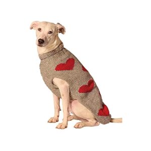 Red Hearts Dog Sweater XXXLarge 100 Wool Water Repellent Dog Coat