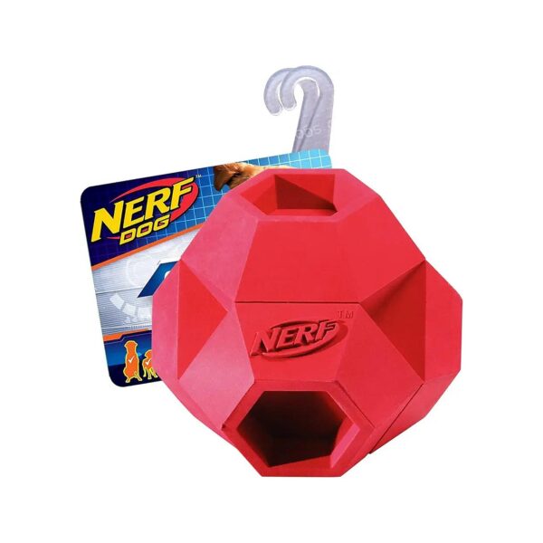 Red Hexagonal Ball for Small to Large Breed Dog Fetch Play