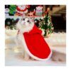 Red Hooded Cloak Cape for Large Dogs Cats Winter Outwear Holiday Outfit