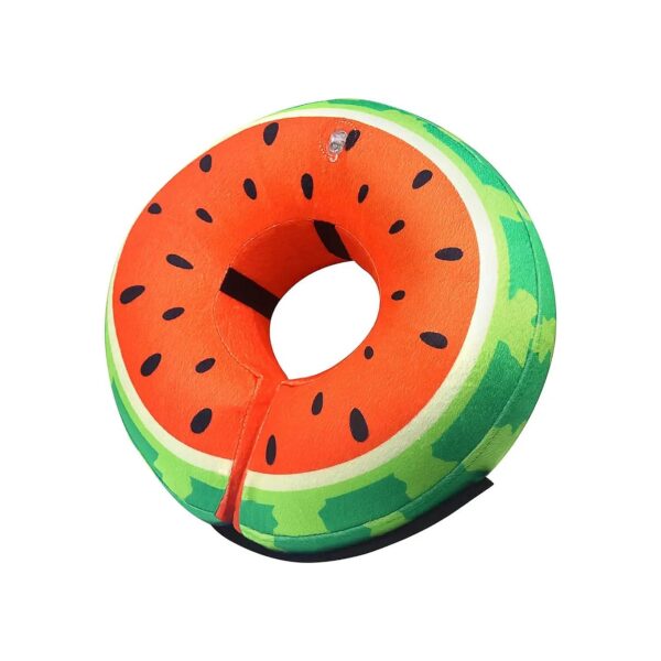 Red Inflatable Soft Donut Collar for Post-Surgery Recovery of Dogs and Cats