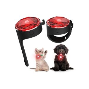 Red LED Dog Leash Light for Enhanced Visibility at Night with 3 Modes and Waterproof