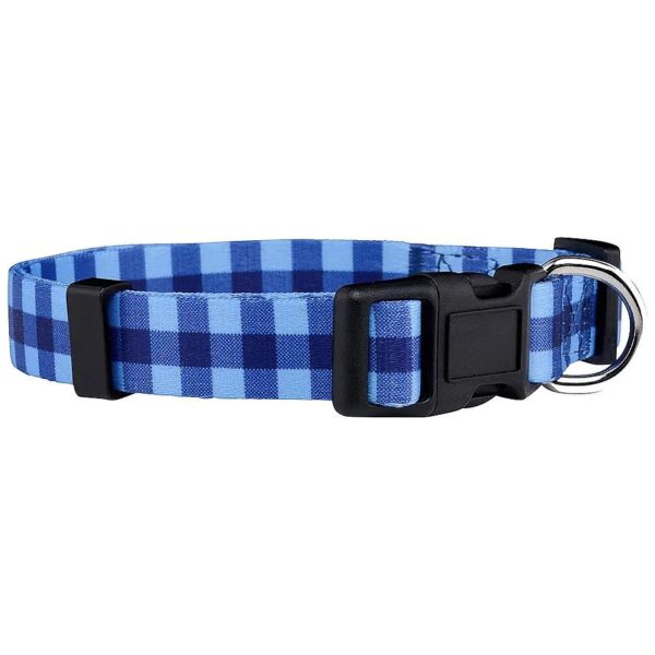 Red Lumberjack Plaid Dog Collar, Adjustable Size for Small to Large Dogs, Durable Nylon