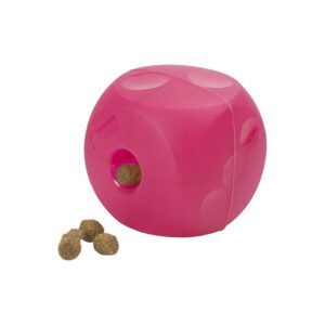 Red Magenta Slow Food Feeder Toy for Dogs with Soft Cubes