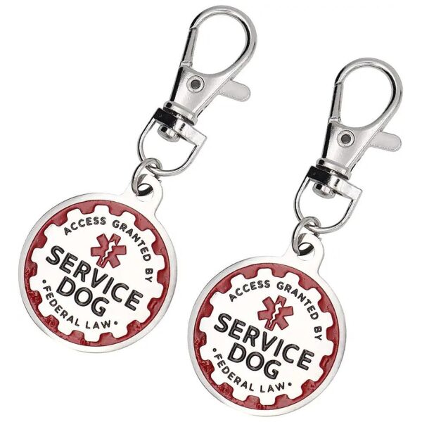 Red Medical Alert Symbol and Lettering ESA Tag for Small and Medium Dogs