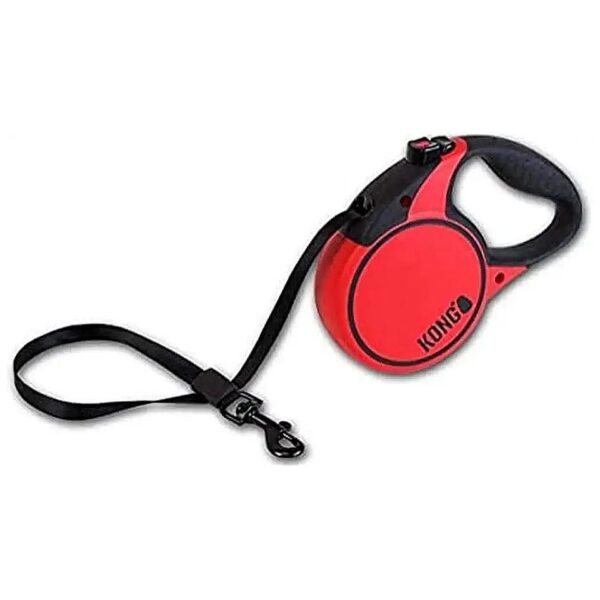 Red Medium Size Retractable Dog Leash with 16 Foot Long Nylon Rope