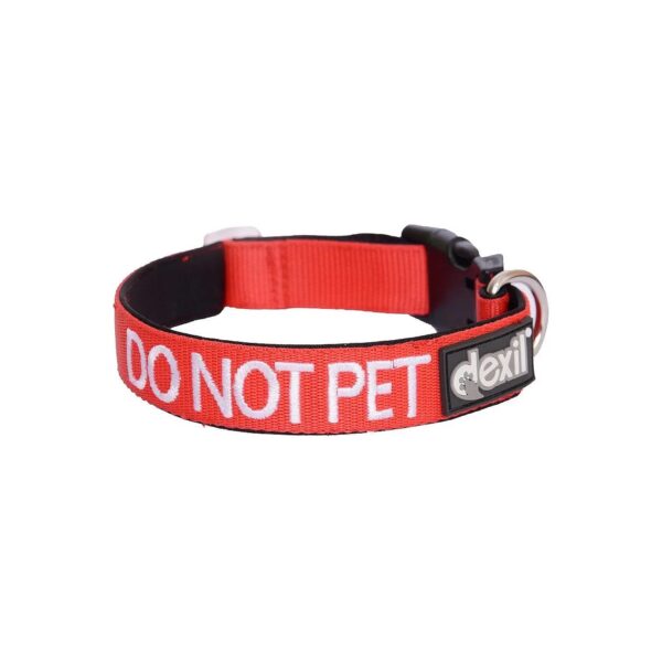 Red Neoprene Padded Dog Collar Prevents Accidents in Public Places