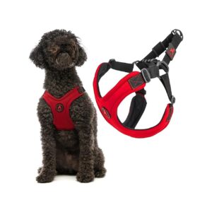 Red Neoprene Padded Soft Escape Free Sport Dog Harness for Small Dogs