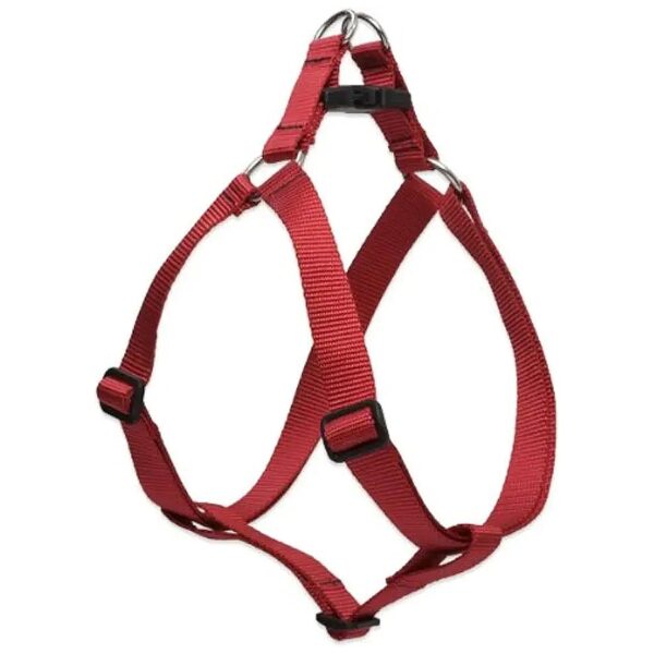 Red Nylon Solid Pattern Step In Harness for Large Dogs 24-38 Girth Wide