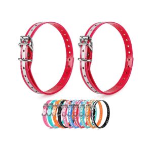 Red Pack2 Reflective Collar Strap with Metal Buckle and Adjustable for Pet Safety