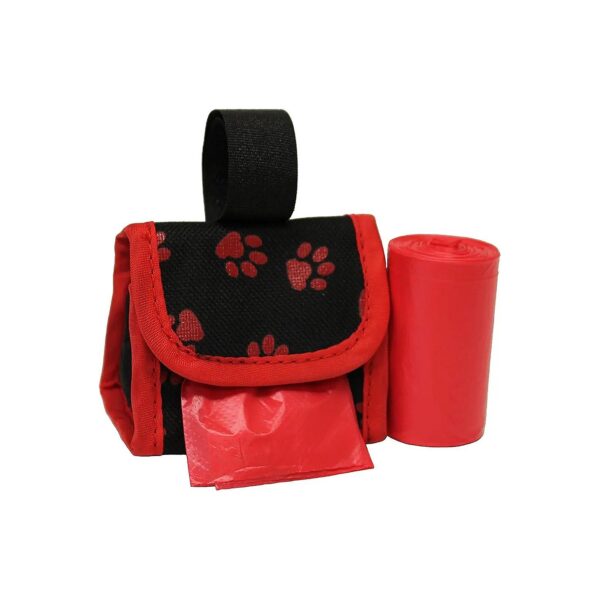 Red Paw Dog Waste Bag Dispenser with 24 Premium Nylon Bags