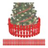 Red Picket Christmas Tree Fence Protector for Pets and Toddlers