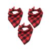 Red Plaid Dog Bandanas for Large Breeds - 3-Pack Assortment