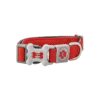 Red Polyester Mesh Dog Collar with Quick Release Buckle for Small to Large Breeds