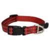 Red Reflective Dog Collar for Medium-Sized Dogs with Adjustable Neck Size 12 to 15 Inches