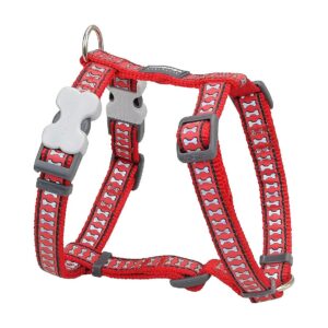 Red Small Nylon Dog Harness with Reflective Safety Features