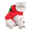 Red Strawberry Hoody Christmas Coat with Hat for Cats and Small Dogs