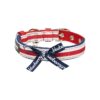 Red Stripe Patterned Adjustable Dog Collar Polyester Material