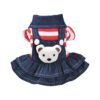 Red Stripe Plush Bear Dog Dress for Small Medium Large Puppies